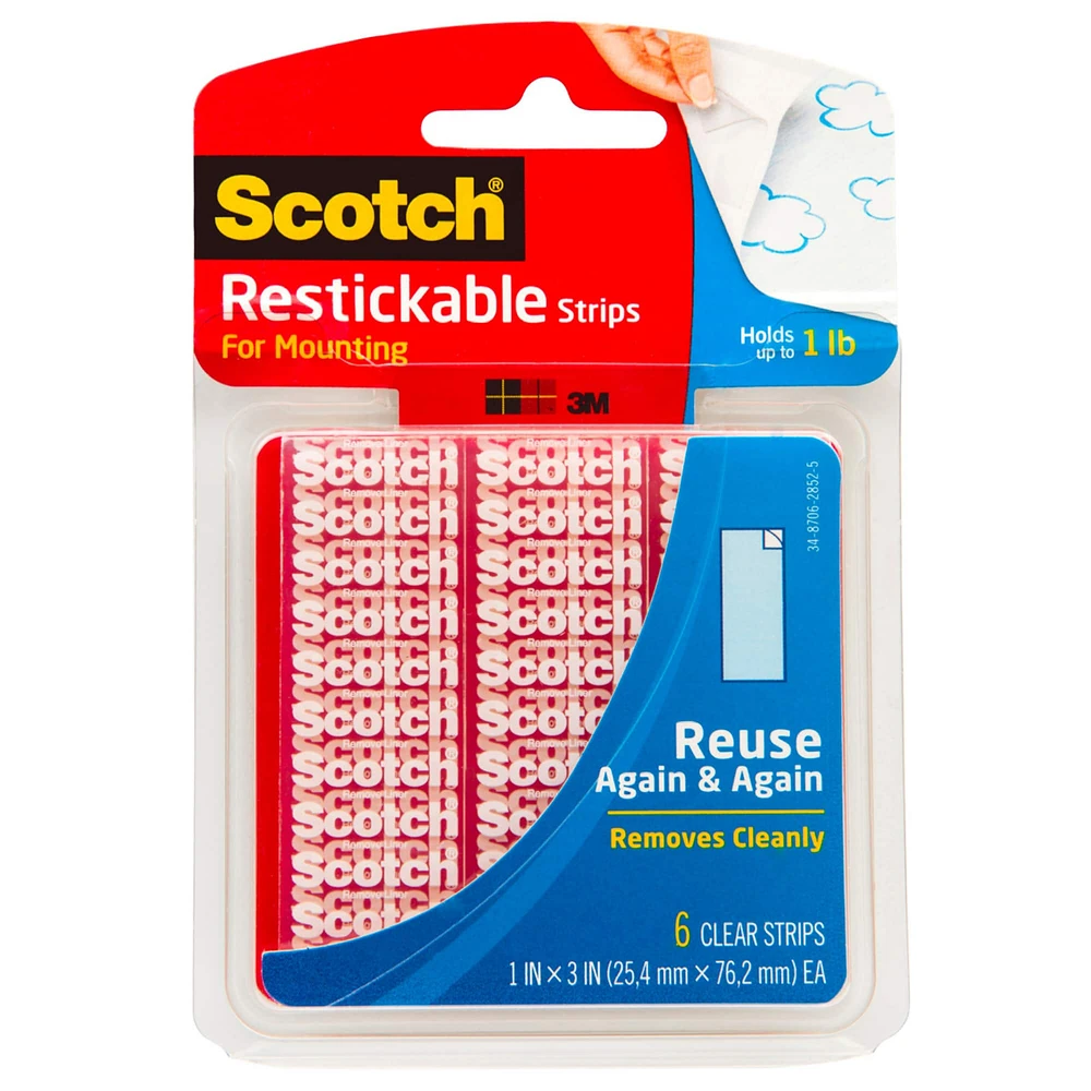 24 Packs: 6 ct. (144 total) 3M Scotch® Restickable Mounting Strips
