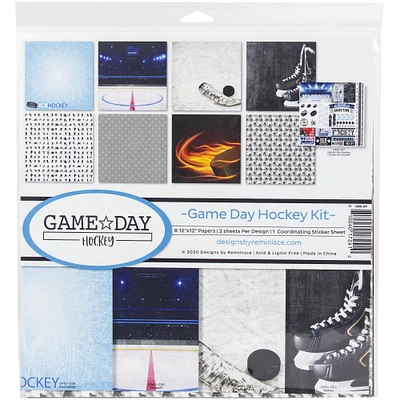 Reminisce Collection Kit 12"X12"-Game Day Hockey