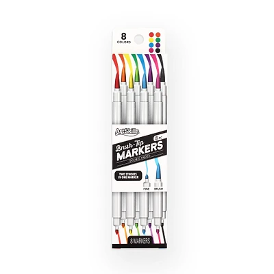 ArtSkills® Dual Tip Brush Markers, 8ct.