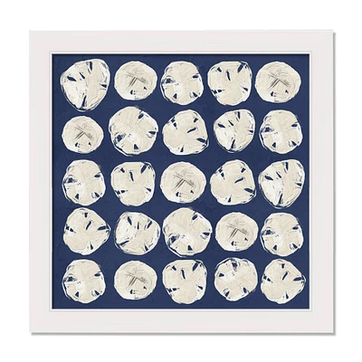 Coastal Sand Dollars White Framed Print