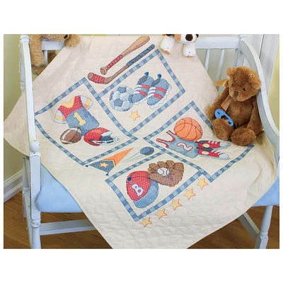 Dimensions® Little Sports Quilt Stamped Cross Stitch Kit