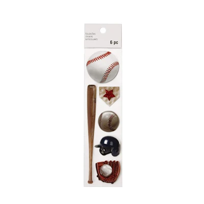 12 Pack: Baseball Icons Dimensional Stickers by Recollections™