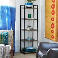 Household Essentials Jamestown 5 Shelf Narrow Bookshelf