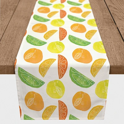 Citrus Fruit Pattern 16" x 90" Cotton Twill Runner