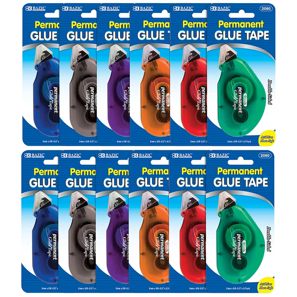 BAZIC® Permanent Glue Tape, 12ct.