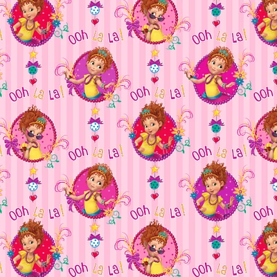 Disney® Fancy Nancy Hot Pink Fancy Nancy Framed Cotton Fabric