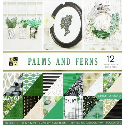 Dcwv® Palms and Ferns 12" x 12" Cardstock Paper, 36 Sheets 