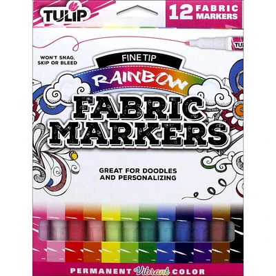 Tulip® Fine Tip Color Rainbow Fabric Marker Set