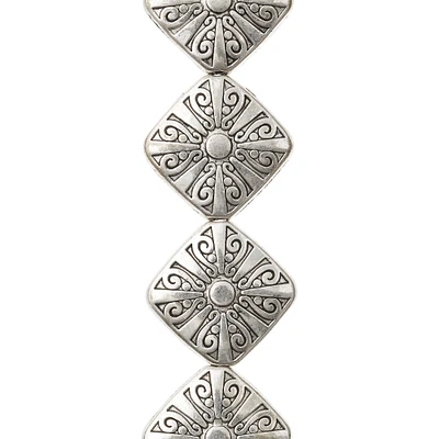 Sterling Silver-Plated Diamond Beads by Bead Landing™