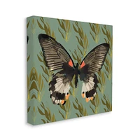 Stupell Industries Butterfly On Gold Pattern Abstract Design Canvas Wall Art