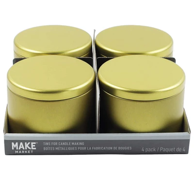 6oz. Gold Candle Making Tins by Make Market®, 4ct.