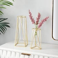 CosmoLiving by Cosmopolitan 9" Gold Modern Iron Vase Set