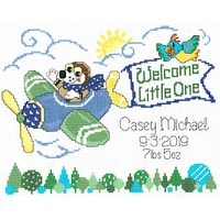 Imaginating Little Pilot Birth Record Counted Cross Stitch Kit