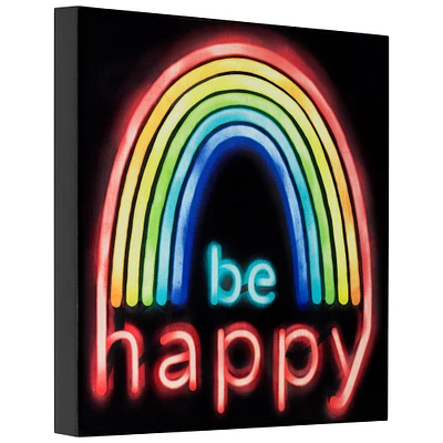 Be Happy Neon Wall Art