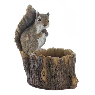 10.5'' Squirrel Tree Trunk Bird Feeder