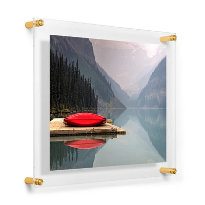 Wexel Art Double Panel Clear Acrylic Floating Wall Frame with Gold Hardware