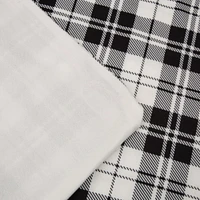 Glitzhome® Polar Fleece Black & White Plaid Reversible Duvet Cover