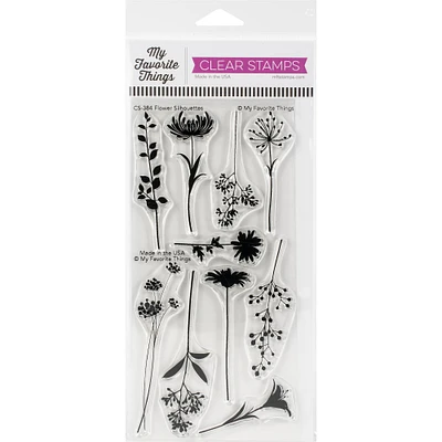 My Favorite Things Clearly Sentimental Flower Silhouettes Clear Stamp Set