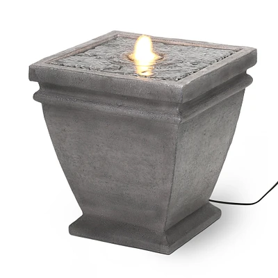 Glitzhome® 17.5'' Stone Sculpture Outdoor LED Fountain