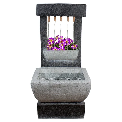 26" LED Rainfall Outdoor Water Fountain with Planter