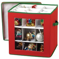 Household Essentials Red & Green Ornament Storage Box with Window