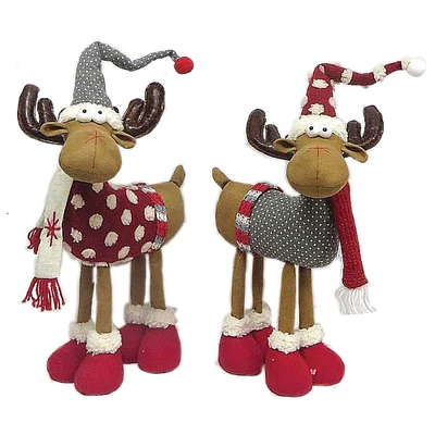 16" Santa's Workshop Merry Moose Figurine Set