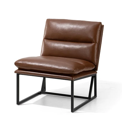 Glitzhome® Modern Thick Leatherette Accent Chair