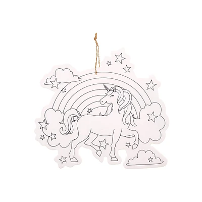 Unicorn Color-In Wood Ornament by Creatology™