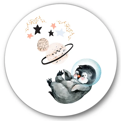 Designart - Little Penguin With Stars and Planets I