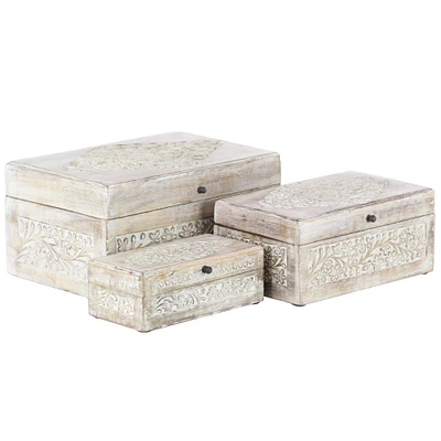White Mango Wood Natural Box Set, 8", 10" & 12"