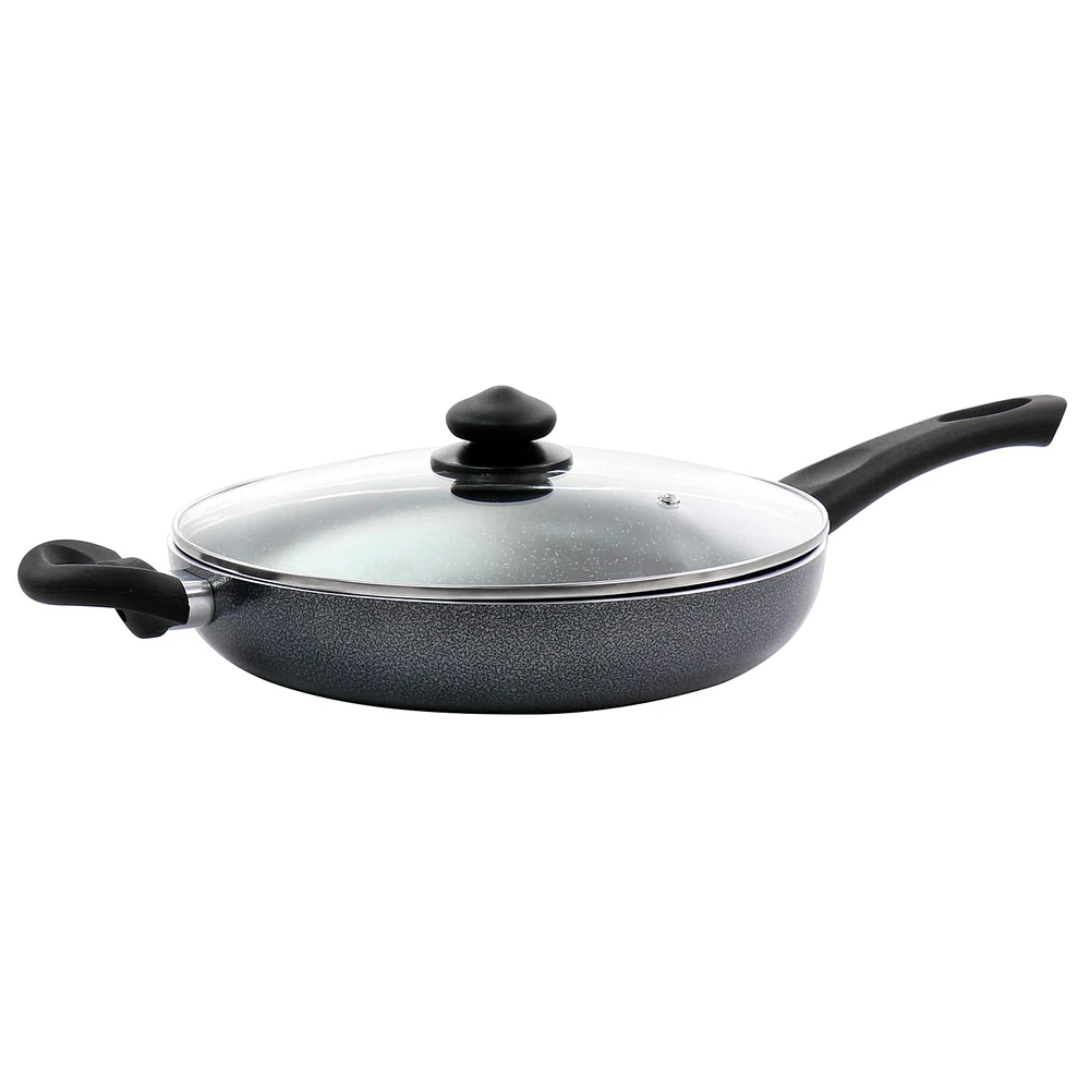 Oster Pallermo 3.5qt. Charcoal Aluminum Nonstick Sauté Pan with Lid