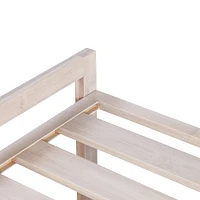 Honey Can Do White Wash 4-Tier Bamboo Shoe Rack