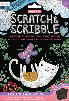 OOLY Mini Scratch & Scribble Cutie Cats Art Kit