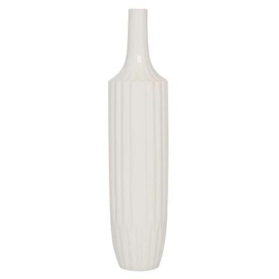 23" White Ceramic Modern Vase