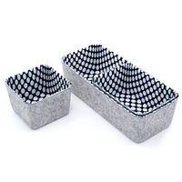 Welaxy Felt 3 Piece Polka Dot Storage Bin Set