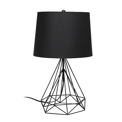 Lalia Home 23.5" Geometric Wired Table Lamp with Fabric Shade