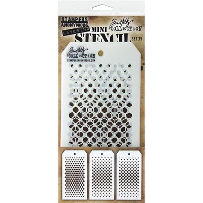 Stampers Anonymous Tim Holtz® #39 Mini Layering Stencil Set