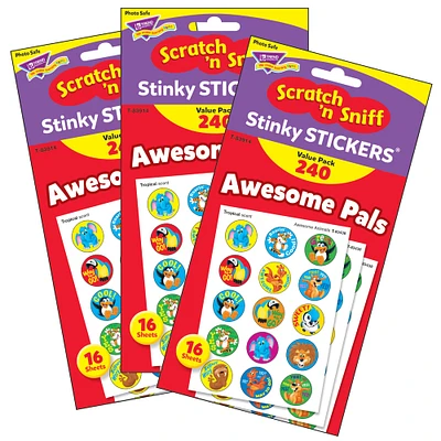 Trend Enterprises® Awesome Pals Stinky Stickers® Value Pack, 3 Packs of 240