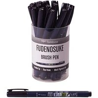 Tombow Fudenosuke Black Fine Tip Brush Pen Cup, 20ct.