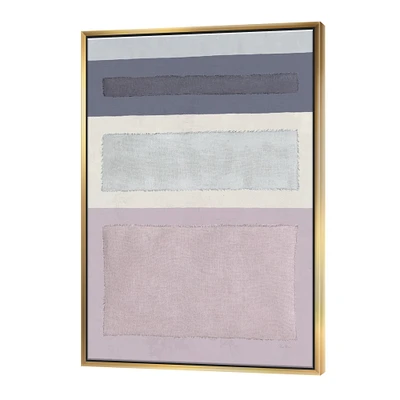 Designart - Painted Weaving IV FB - Modern & Contemporary Canvas in Gold Frame