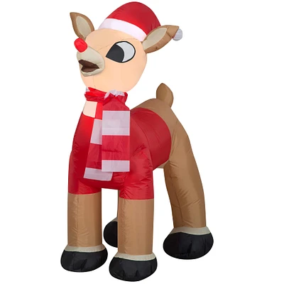 3.5ft. Airblown® Inflatable Christmas Standing Rudolph in Santa Hat