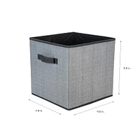 Simplify 12" Collapsible Herringbone Gray Storage Cube