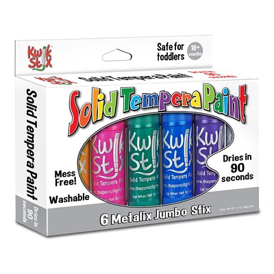 6 Packs: 6 ct. (36 total) The Pencil Grip™ Kwik Stix™ Metallic Jumbo Solid Tempera Paint Stick Set