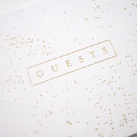 Style Me Pretty Gold & White Guestbook with Pen