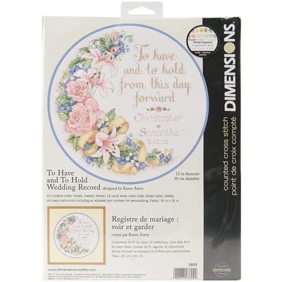 Dimensions® To Have & To Hold Wedding Record Counted Cross Stitch Kit