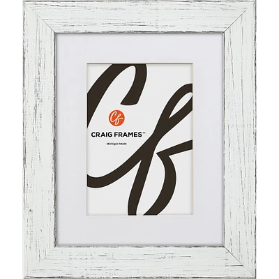 Craig Frames Jasper Marshmallow Weathered White Picture Frame with Mat