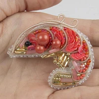 Crystal Art Beadwork Shrimp Brooch Kit