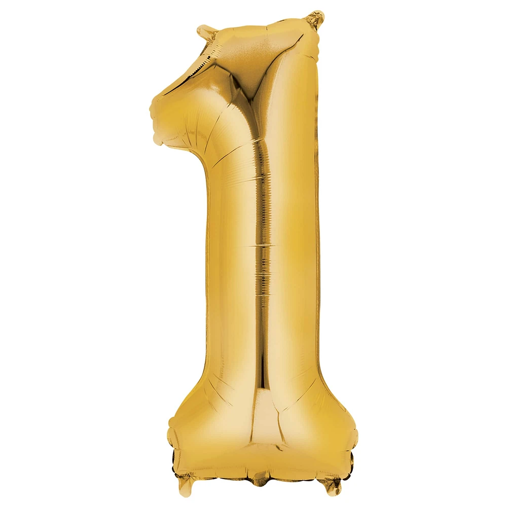 34" Gold Mylar Number Balloon