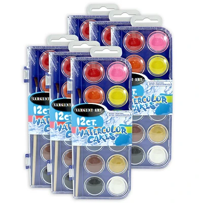 Sargent Art® 12 Color Watercolor Set with Brush, 6ct.