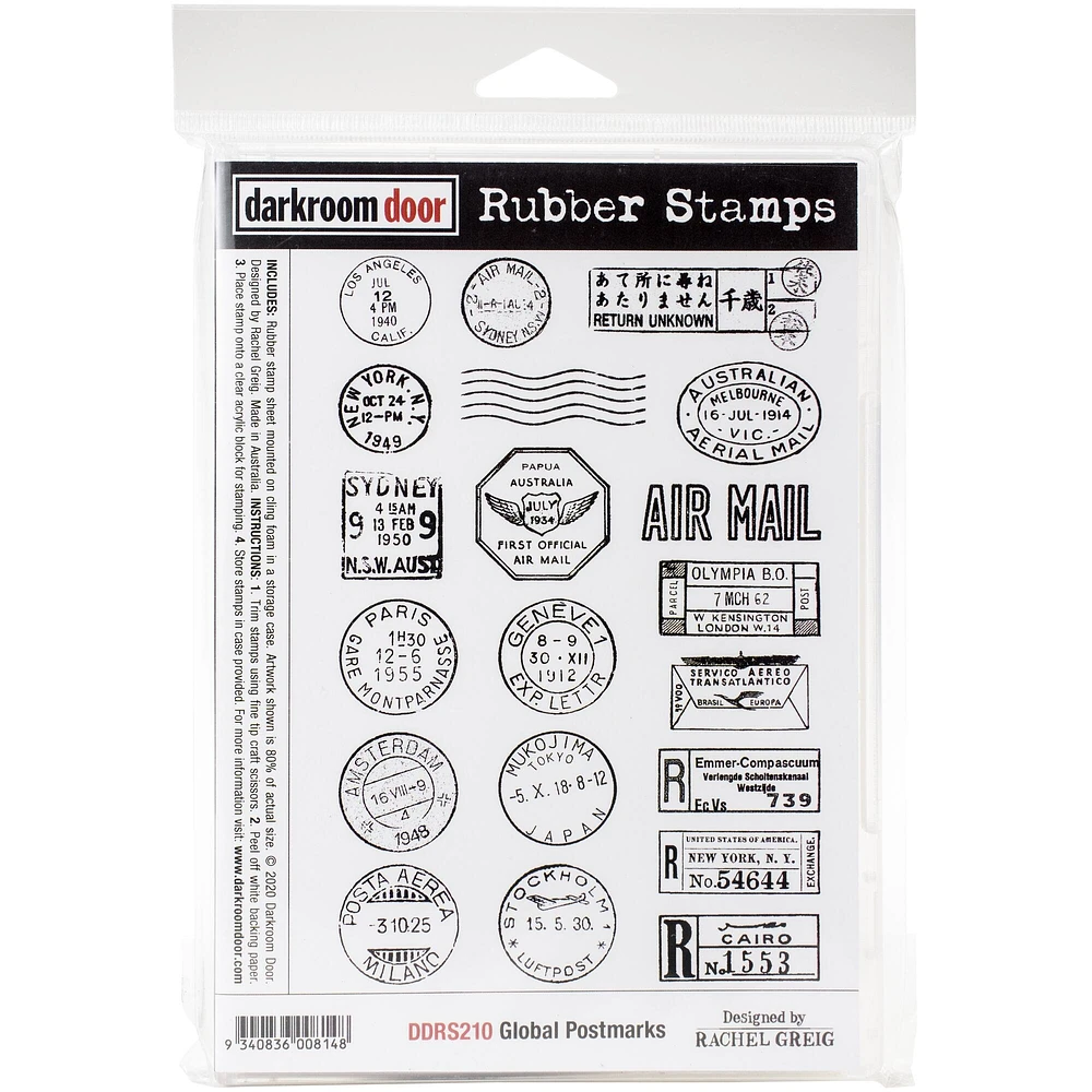 Darkroom Door Global Postmarks Rubber Cling Stamp Set